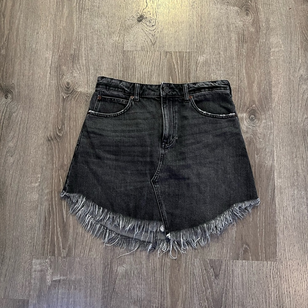 Free People We The Free Bailey Fringe Denim Mini Skirt - Picture 4 of 13